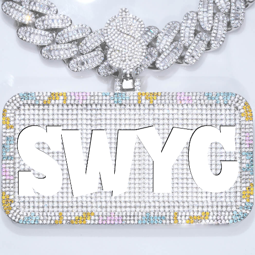 CUSTOM LETTER NECKLACE 3D COLORFUL SQUARE