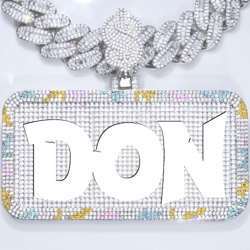 CUSTOM LETTER NECKLACE 3D COLORFUL SQUARE