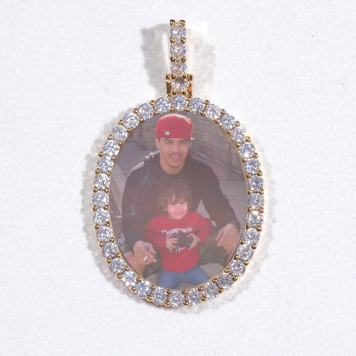 3D Oval Custom Picture Pendant