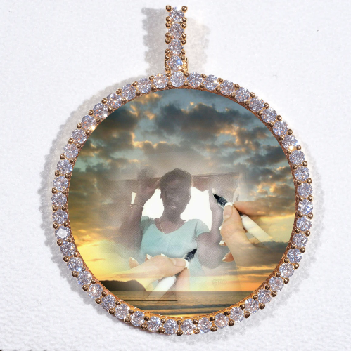 LARGE 3D CIRCLE CUSTOM PICTURE PENDANT