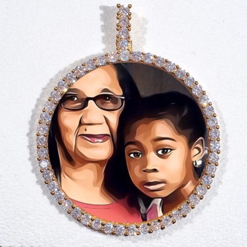 LARGE 3D CIRCLE CUSTOM PICTURE PENDANT