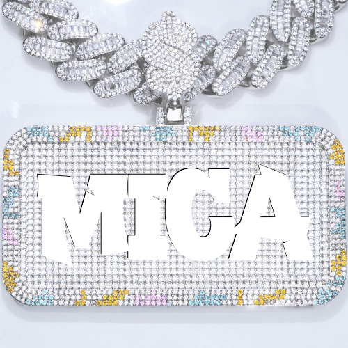 CUSTOM LETTER NECKLACE 3D COLORFUL SQUARE