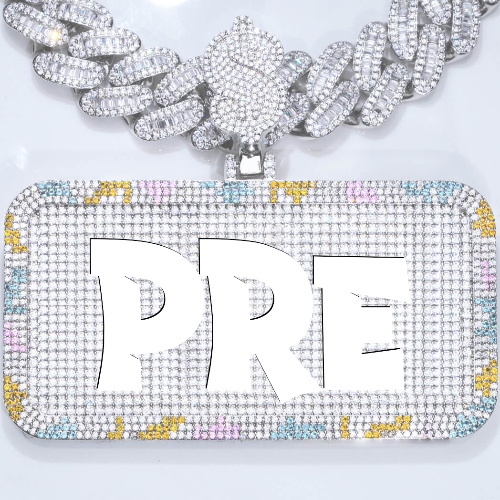 CUSTOM LETTER NECKLACE 3D COLORFUL SQUARE