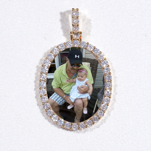 3D Oval Custom Picture Pendant