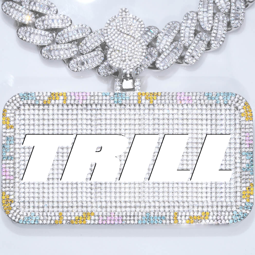 CUSTOM LETTER NECKLACE 3D COLORFUL SQUARE