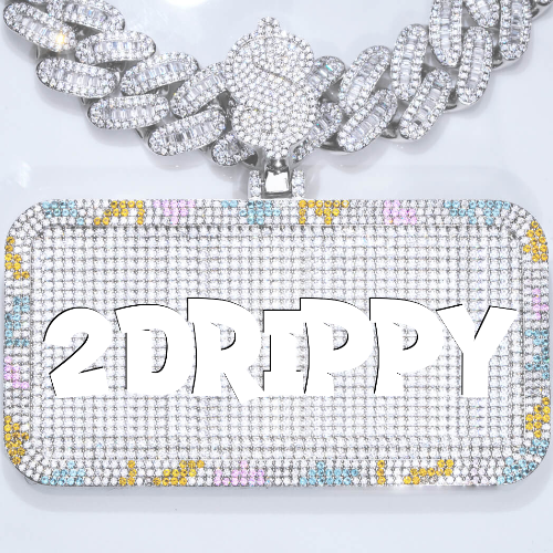 CUSTOM LETTER NECKLACE 3D COLORFUL SQUARE