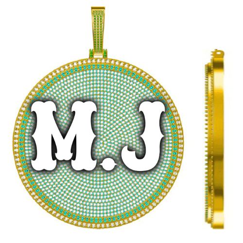 CUSTOM LETTER NECKLACE 3D BIG DISC