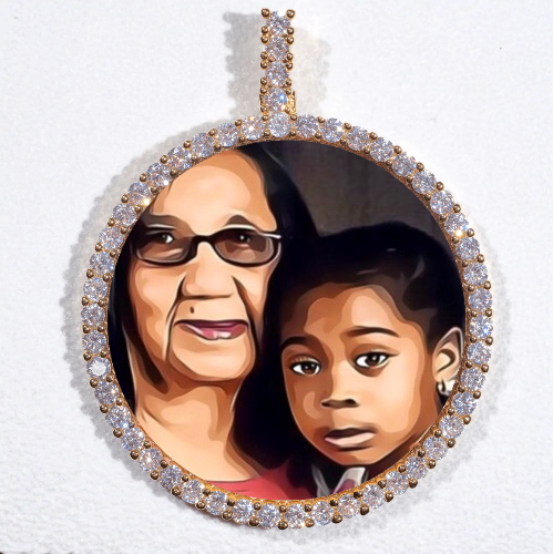LARGE 3D CIRCLE CUSTOM PICTURE PENDANT