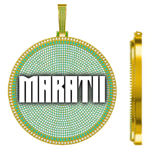CUSTOM LETTER NECKLACE 3D BIG DISC