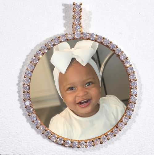 LARGE 3D CIRCLE CUSTOM PICTURE PENDANT