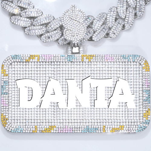 CUSTOM LETTER NECKLACE 3D COLORFUL SQUARE