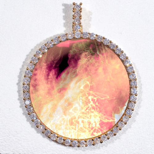 LARGE 3D CIRCLE CUSTOM PICTURE PENDANT
