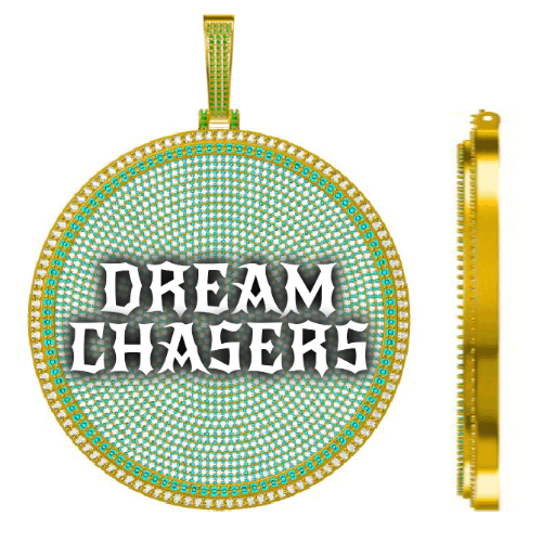 CUSTOM LETTER NECKLACE 3D BIG DISC