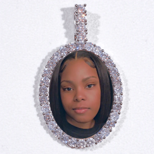 Large 3D Oval Custom Picture Pendant