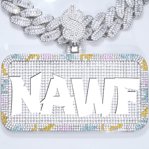 CUSTOM LETTER NECKLACE 3D COLORFUL SQUARE