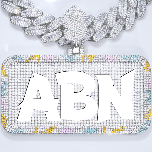 CUSTOM LETTER NECKLACE 3D COLORFUL SQUARE
