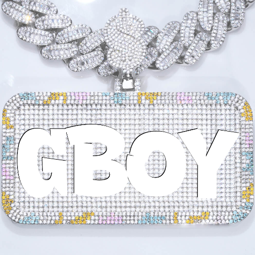 CUSTOM LETTER NECKLACE 3D COLORFUL SQUARE