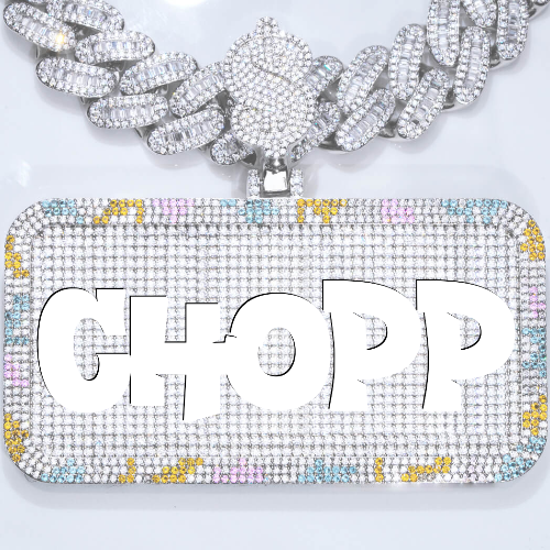 CUSTOM LETTER NECKLACE 3D COLORFUL SQUARE