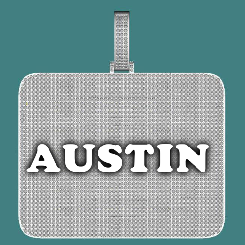 CUSTOM LETTER NECKLACE 3D BIG SQUARE