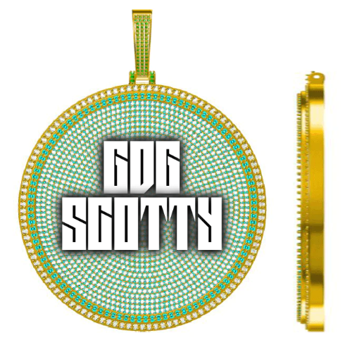 CUSTOM LETTER NECKLACE 3D BIG DISC