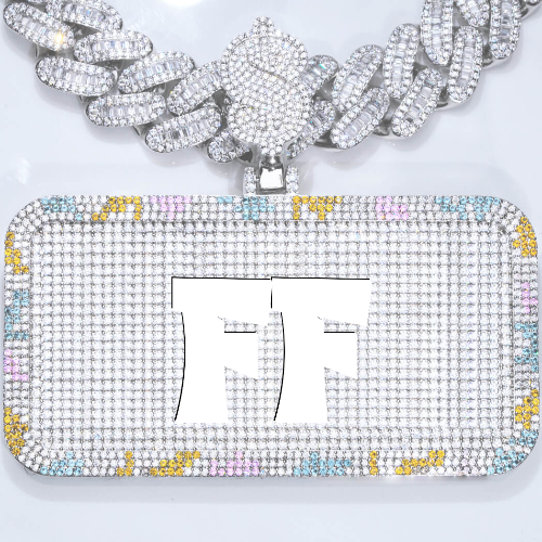CUSTOM LETTER NECKLACE 3D COLORFUL SQUARE