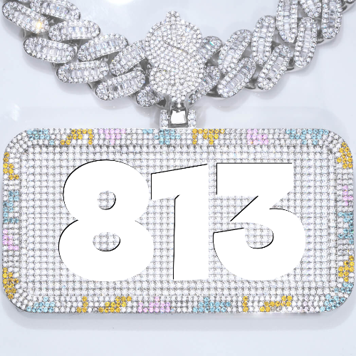 CUSTOM LETTER NECKLACE 3D COLORFUL SQUARE