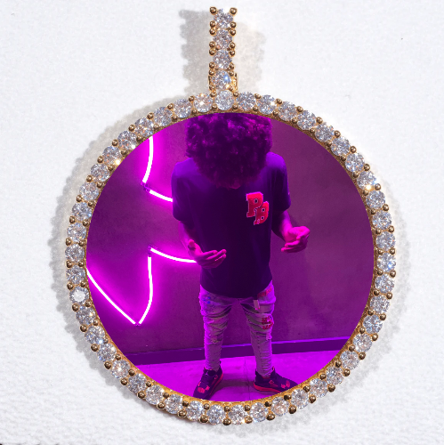 LARGE 3D CIRCLE CUSTOM PICTURE PENDANT
