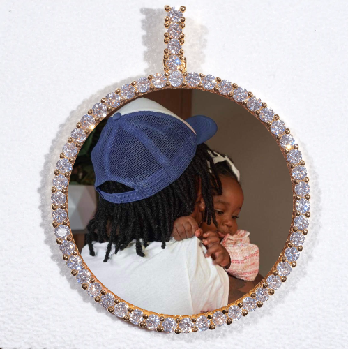 LARGE 3D CIRCLE CUSTOM PICTURE PENDANT