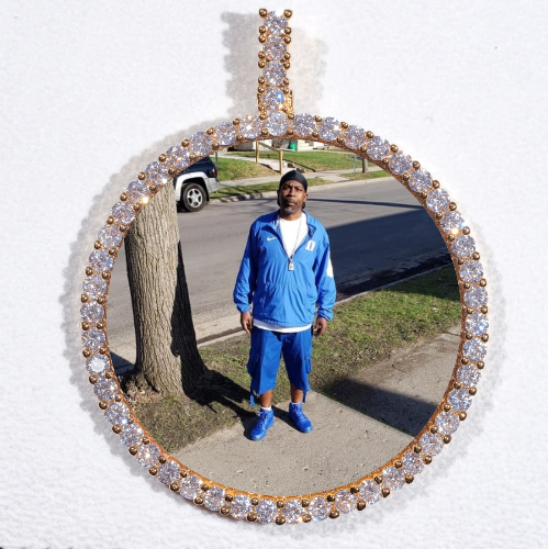LARGE 3D CIRCLE CUSTOM PICTURE PENDANT