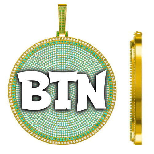 CUSTOM LETTER NECKLACE 3D BIG DISC