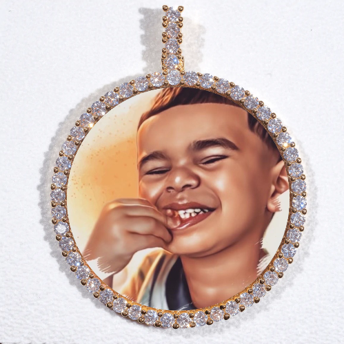 LARGE 3D CIRCLE CUSTOM PICTURE PENDANT