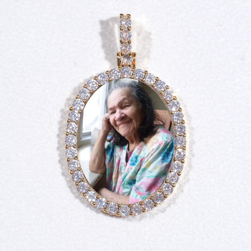 3D Oval Custom Picture Pendant