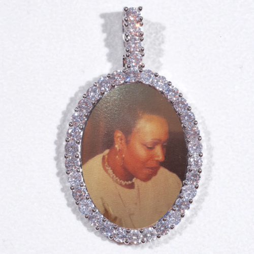 Large 3D Oval Custom Picture Pendant