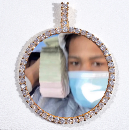 LARGE 3D CIRCLE CUSTOM PICTURE PENDANT