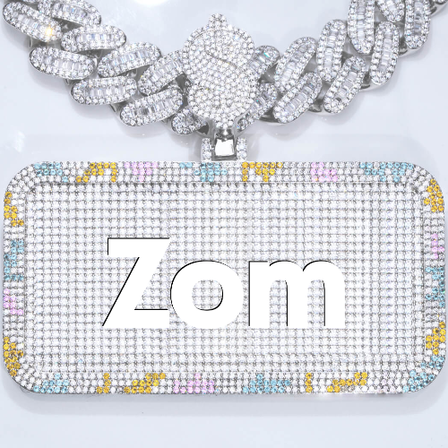CUSTOM LETTER NECKLACE 3D COLORFUL SQUARE
