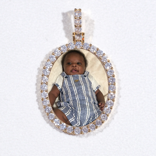 3D Oval Custom Picture Pendant
