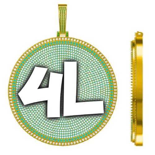 CUSTOM LETTER NECKLACE 3D BIG DISC