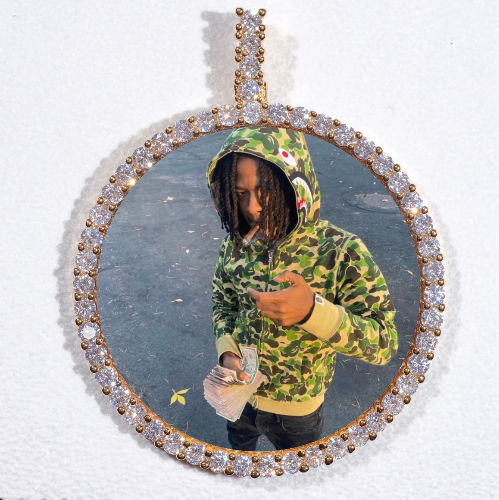 LARGE 3D CIRCLE CUSTOM PICTURE PENDANT