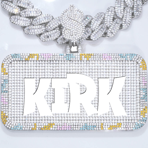 CUSTOM LETTER NECKLACE 3D COLORFUL SQUARE