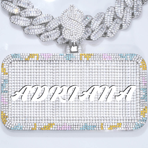 CUSTOM LETTER NECKLACE 3D COLORFUL SQUARE