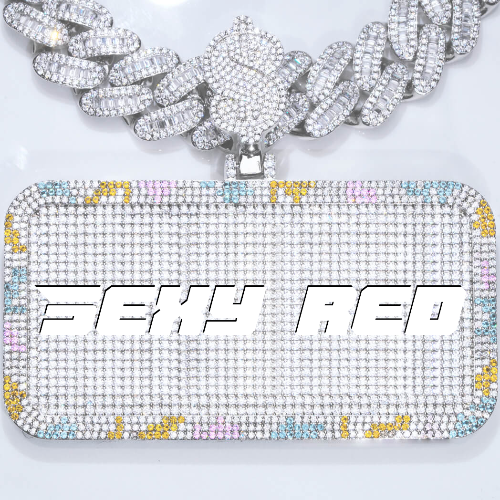 CUSTOM LETTER NECKLACE 3D COLORFUL SQUARE