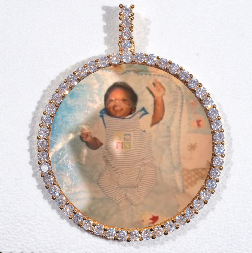 LARGE 3D CIRCLE CUSTOM PICTURE PENDANT