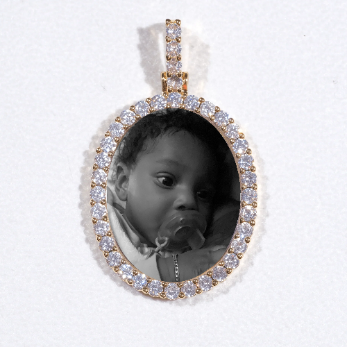 3D Oval Custom Picture Pendant