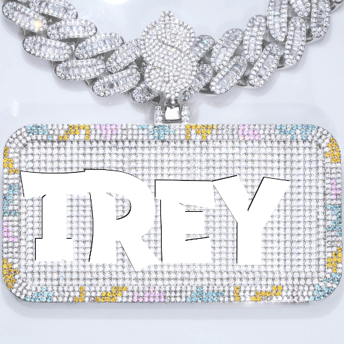 CUSTOM LETTER NECKLACE 3D COLORFUL SQUARE