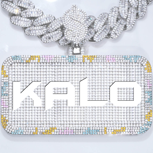 CUSTOM LETTER NECKLACE 3D COLORFUL SQUARE
