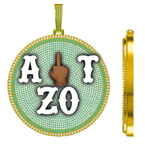 CUSTOM LETTER NECKLACE 3D BIG DISC