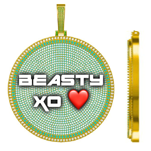 CUSTOM LETTER NECKLACE 3D BIG DISC