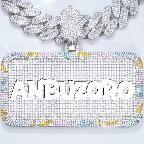 CUSTOM LETTER NECKLACE 3D COLORFUL SQUARE