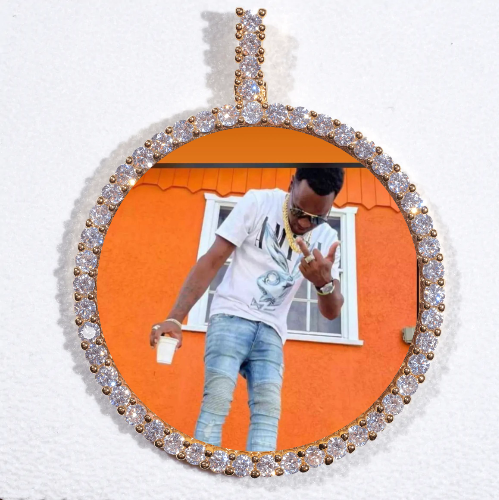 LARGE 3D CIRCLE CUSTOM PICTURE PENDANT