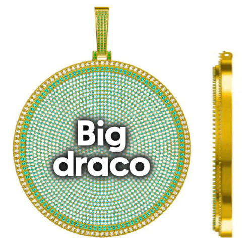 CUSTOM LETTER NECKLACE 3D BIG DISC
